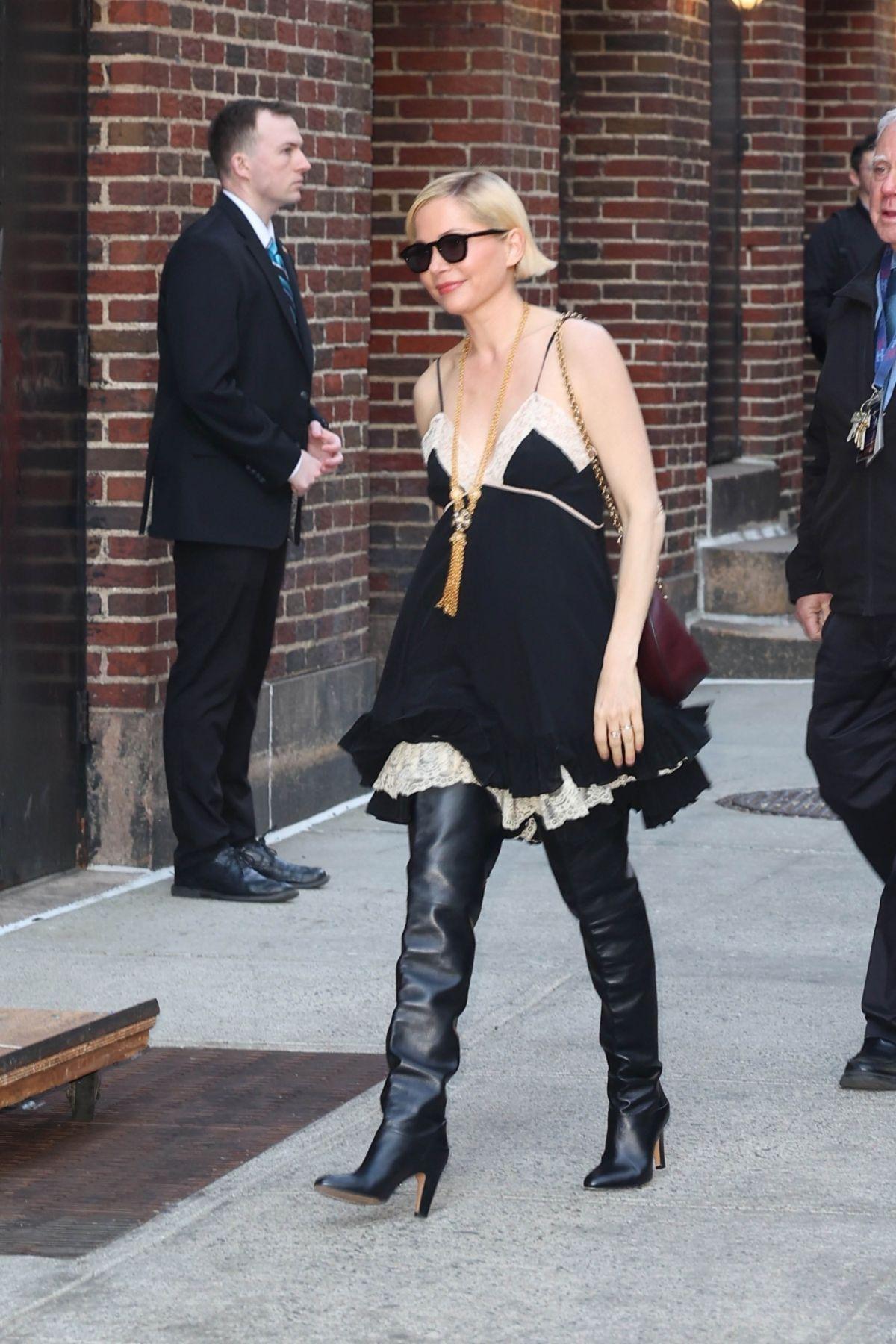 Michelle Williams at The Late Show with Stephen Colbert, April 2025
