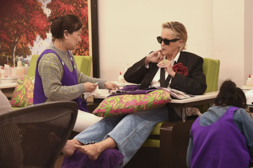 Sharon Stone Getting a Pedicure in Los Angeles, April 2025 1