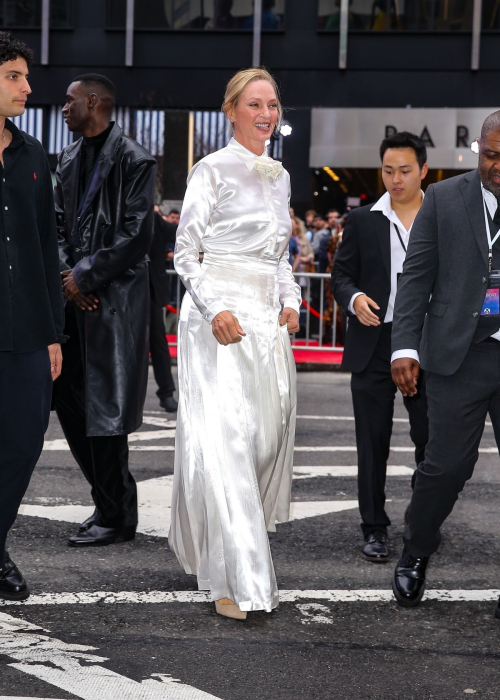 Uma Thurman at Good Night Broadway Opening, April 2025