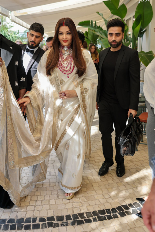 Aishwarya Rai Leaves Hotel Martinez in Cannes, May 2025