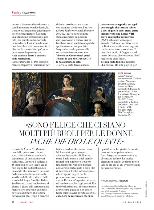 Alicia Vikander in Vanity Fair Italy, June 2025 1