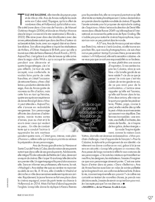 Ana De Armas in Elle France Feature, May 2025 2