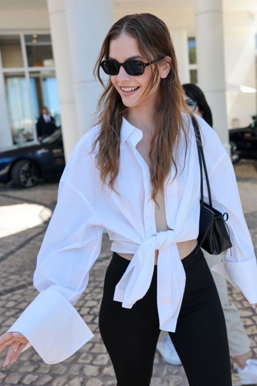 Barbara Palvin Leaves Hotel Martinez Cannes, May 2025
