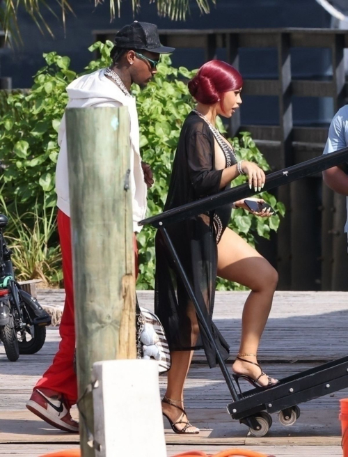 Cardi B in swimsuit on a yacht in Miami, May 2025 9