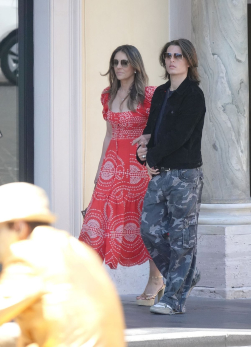 Elizabeth Hurley Out with Son in Rome, May 2025