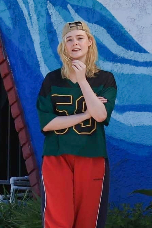Elle Fanning on Set of Margot