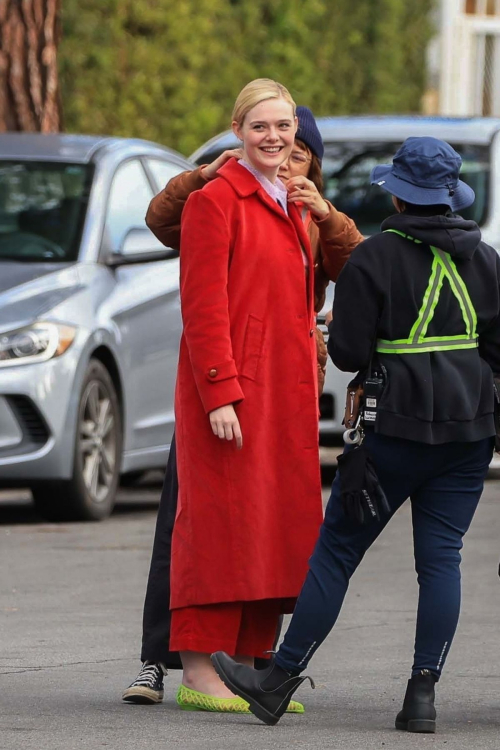 Elle Fanning on Set of Margot