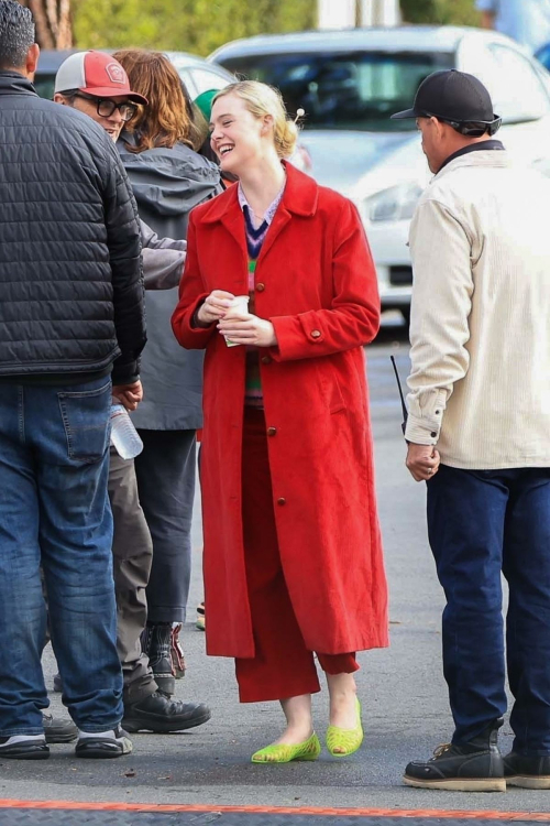 Elle Fanning on Set of Margot