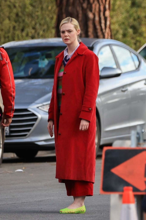 Elle Fanning on Set of Margot