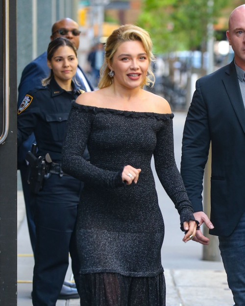 Florence Pugh Leaves Live with Kelly and Mark, April 2025