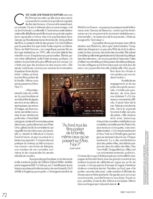 Jodie Foster in Elle France, May 2025 3