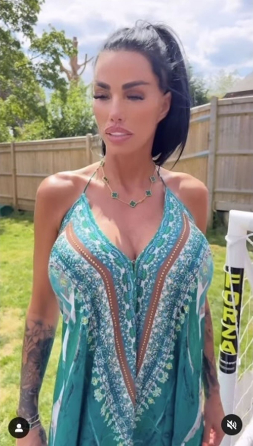 Katie Price Models JYY London Maxi Dress, May 2025 9