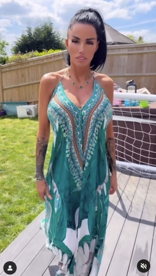 Katie Price Models JYY London Maxi Dress, May 2025 2