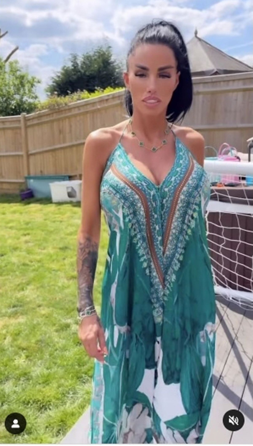 Katie Price Models JYY London Maxi Dress, May 2025 5