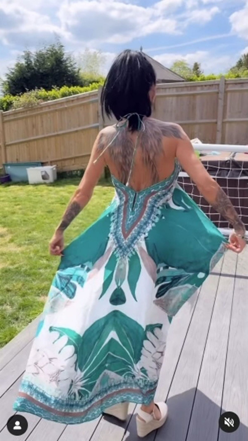 Katie Price Models JYY London Maxi Dress, May 2025 7