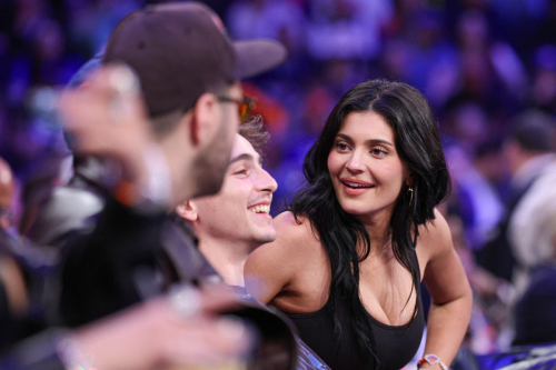 Kendall and Kylie Jenner with Timothee Chalamet at NBA Playoff, May 2025 7