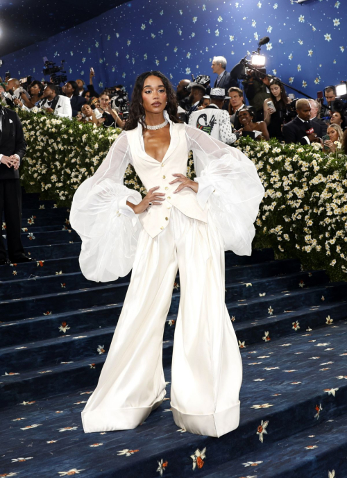 Laura Harrier Met Gala Superfine Red Carpet NYC, May 2025