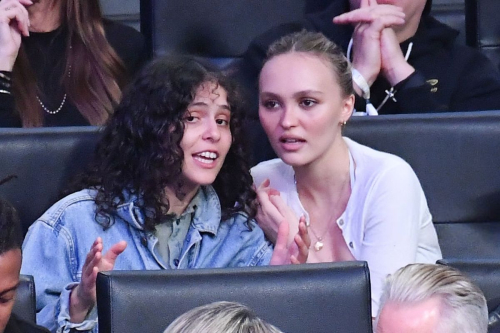 Lily Rose Depp with 070 Shake at NBA Lakers Game, April 2025