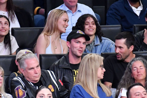 Lily Rose Depp with 070 Shake at NBA Lakers Game, April 2025 2