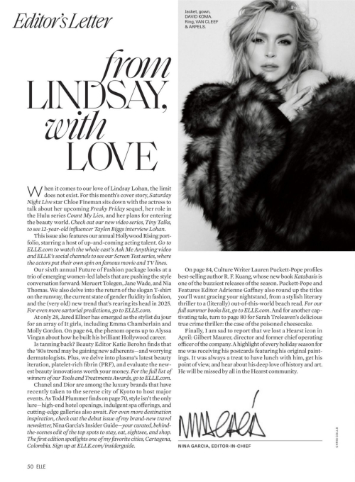 Lindsay Lohan in Elle USA summer edition, May 2025 9