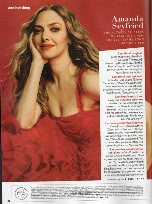 Amanda Seyfried in People Magazine, March 2025