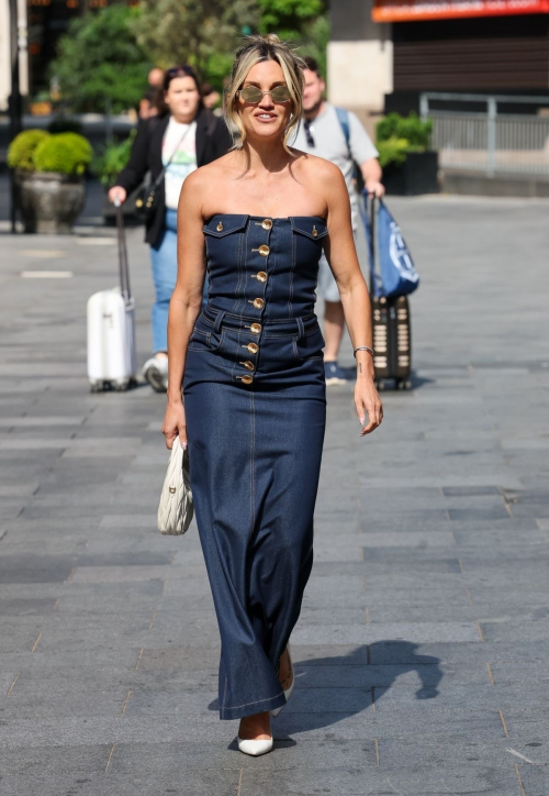 Ashley Roberts arrives at Heart Radio, June 2025