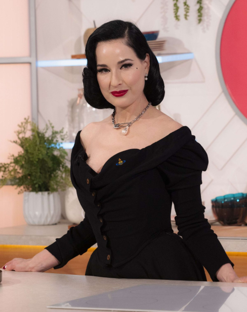 Dita Von Teese on Lorraine TV Show in London, Jan 2025 1