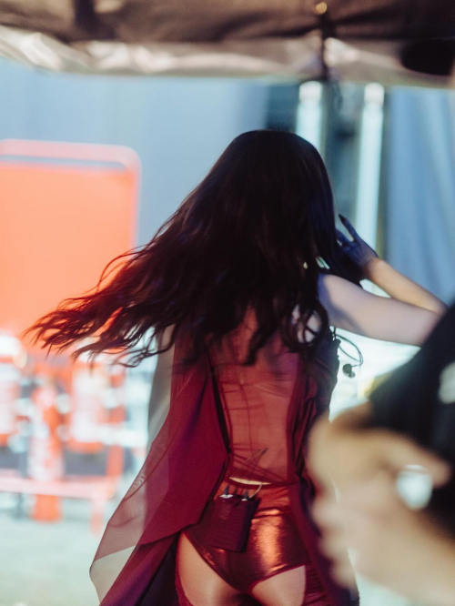 Dove Cameron in red at Wembley Show, June 2025 10