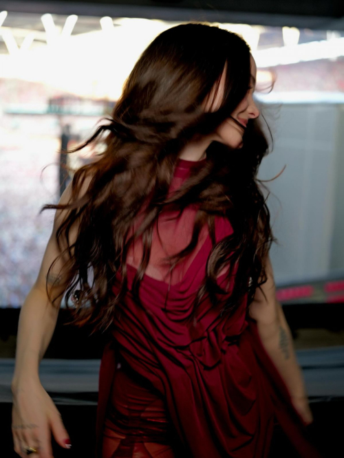 Dove Cameron in red at Wembley Show, June 2025 14