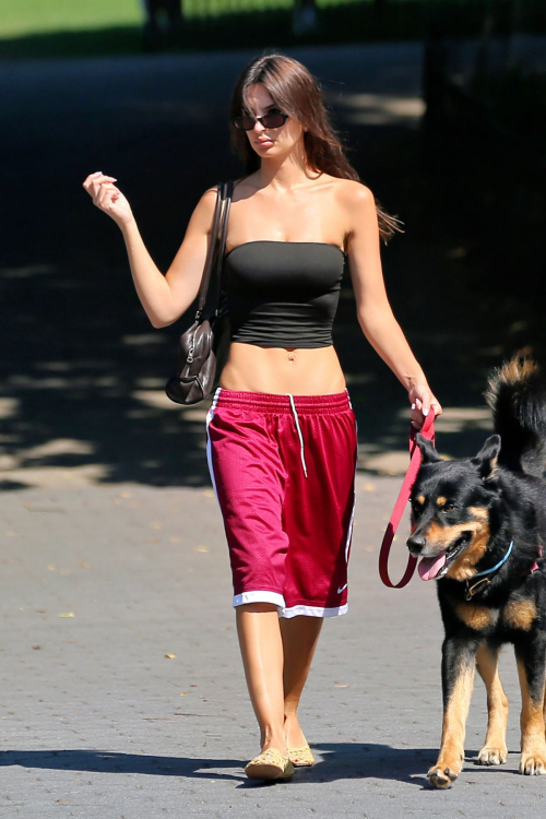 Emily Ratajkowski Walks Her Dog in Brooklyn, June 2025