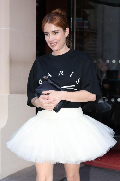 Emma Roberts Leaves Dinner at Royal Monceau, June 2025