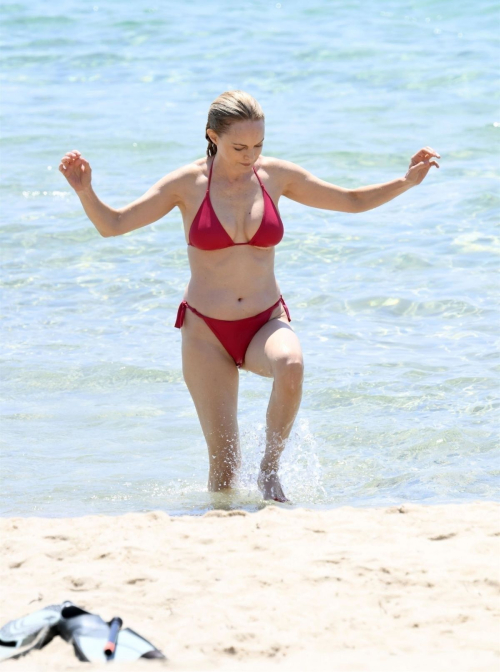 Heather Graham in Red Bikini, Sardinia June 2025