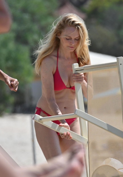 Heather Graham in Red Bikini, Sardinia June 2025 4
