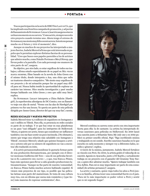 Isabela Merced in Forbes Peru, June 2025 1