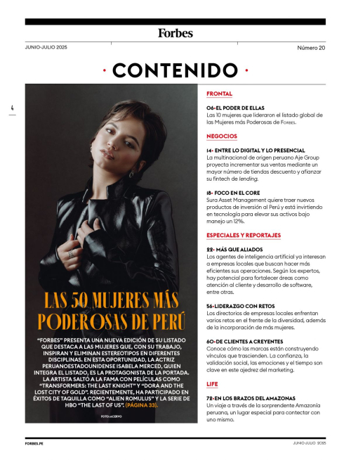 Isabela Merced in Forbes Peru, June 2025 2