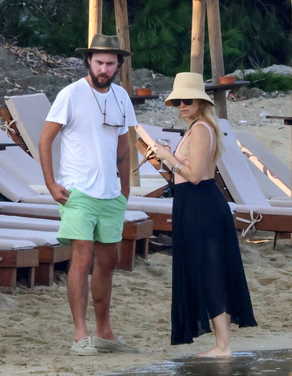 Kate Hudson and Danny Fujikawa at Greece Beach, June 2025