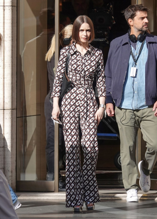 Lily Collins Filming for Emily in Paris in Rome, May 2025 3