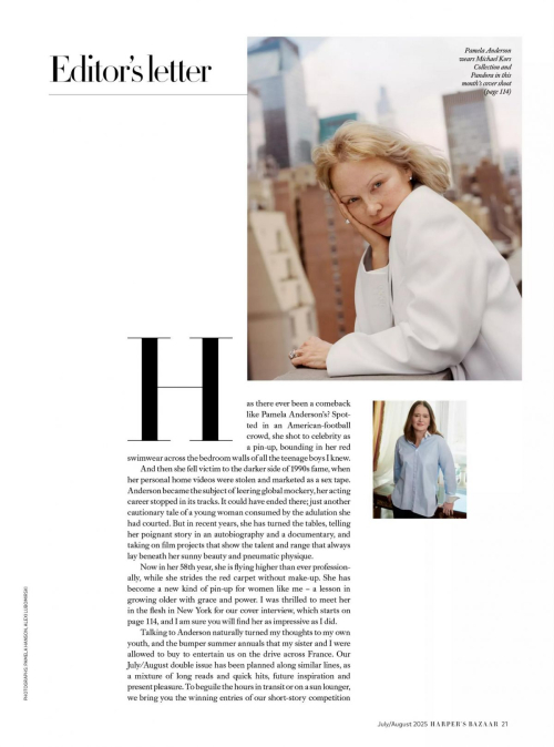 Pamela Anderson in Harper’s Bazaar UK, July/August 2025 13