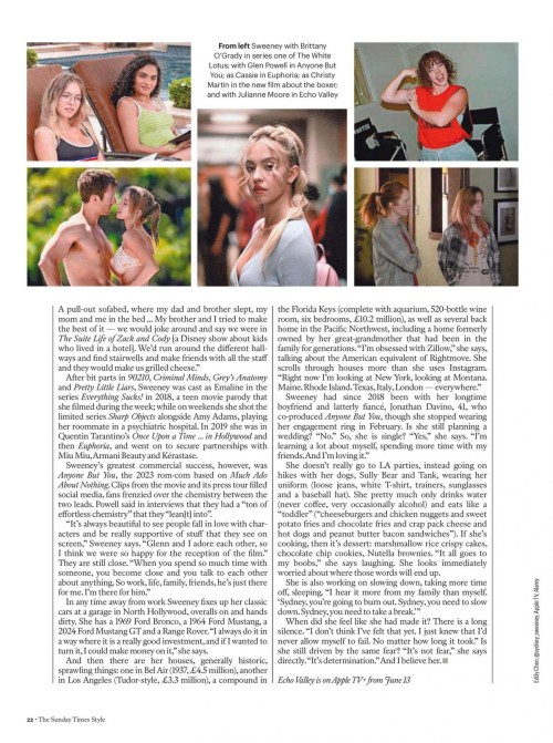 Sydney Sweeney in The Sunday Times Style, May 2025 2
