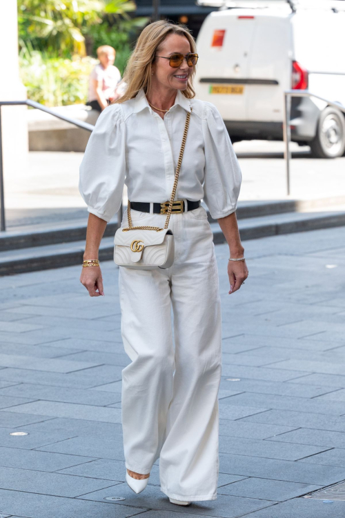 Amanda Holden in White Look at Global Studios, July 2025