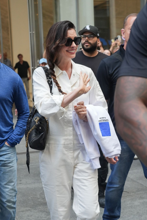 Anne Hathaway Filming Devil Wears Prada 2 July 2025