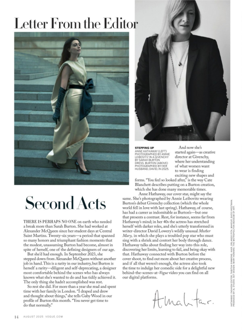 Anne Hathaway in Vogue US Editorial, August 2025 10