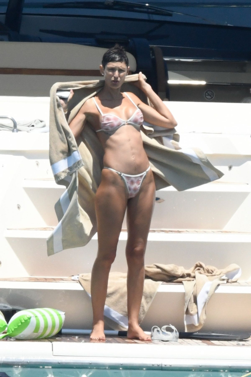 Bianca Balti in bikini on yacht Sardinia, July 2025