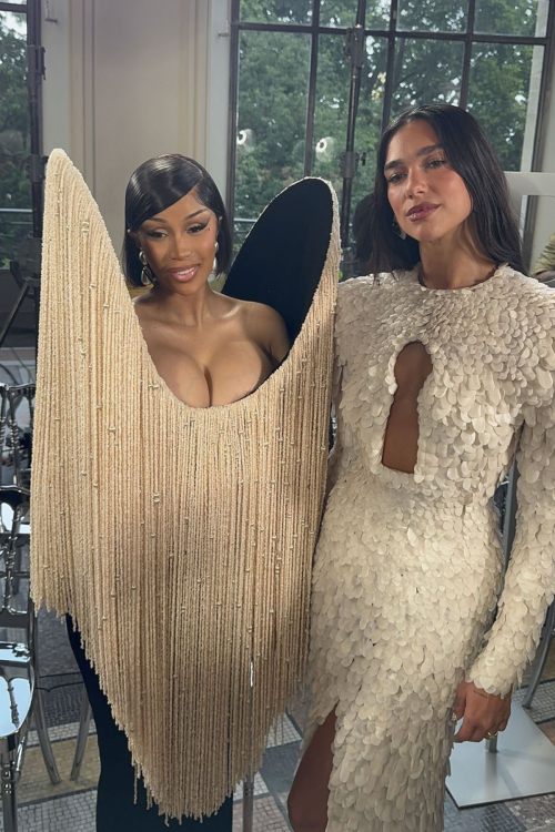 Cardi B and Dua Lipa at Schiaparelli Paris, July 2025