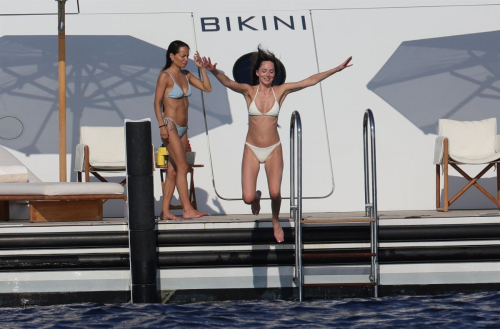 Dakota & Kate in Bikinis on Yacht in Ibiza, July 2025 1