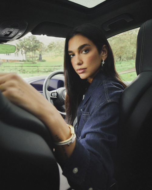 Dua Lipa for Porsche Cayenne Turbo shoot, July 2025