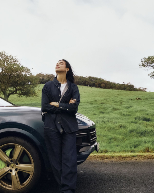 Dua Lipa for Porsche Cayenne Turbo shoot, July 2025 5