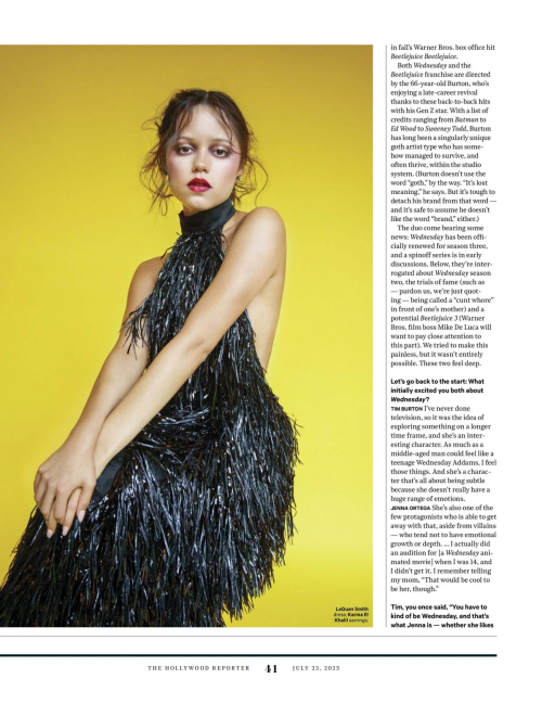 Jenna Ortega joins Tim Burton for THR cover, July 2025 6
