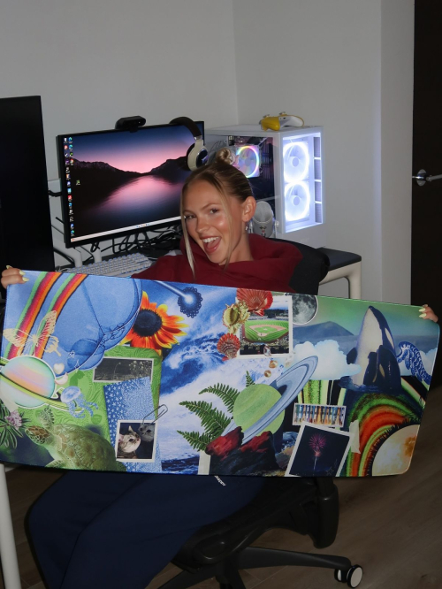 Jordyn Jones Epic Desk mat campaign, July 2025 1