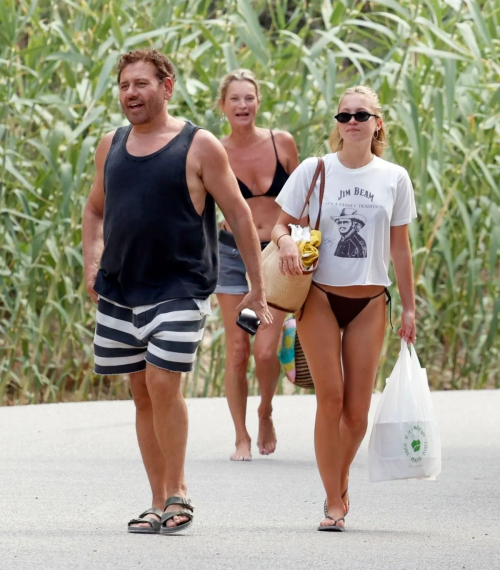 Kate and Lila Moss in Bikinis at Ibiza Beach, July 2025 3